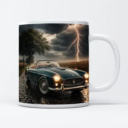 Maserati Classic Convertible Storm Lightning Road