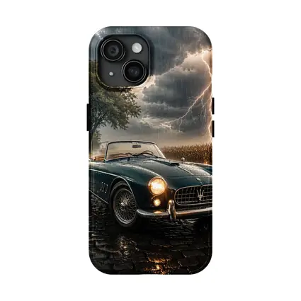 Maserati Classic Convertible Storm Lightning Road