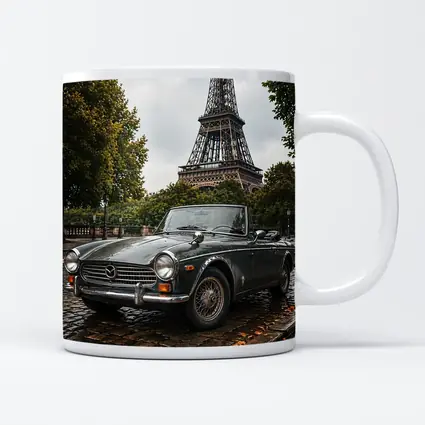 Vintage Mazda Roadster Parked Near Eiffel Tower