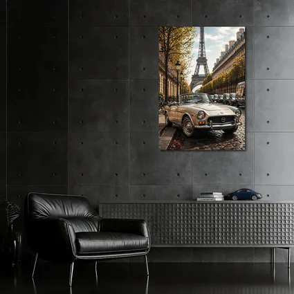 Vintage Mazda Convertible Paris Eiffel Tower
