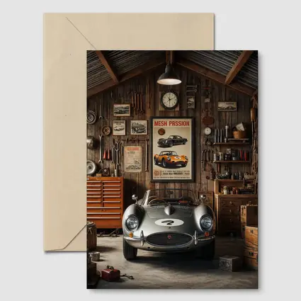 Vintage Sports Car Classic Retro Garage
