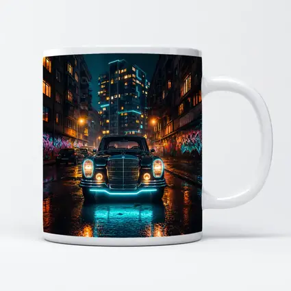 Classic Mercedes Benz Neon City Night Street