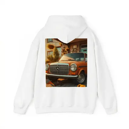 Vintage Mercedes Benz Classic Car Sunflower Garden
