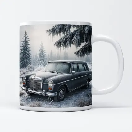 Vintage Mercedes Benz Estate Car Winter Forest
