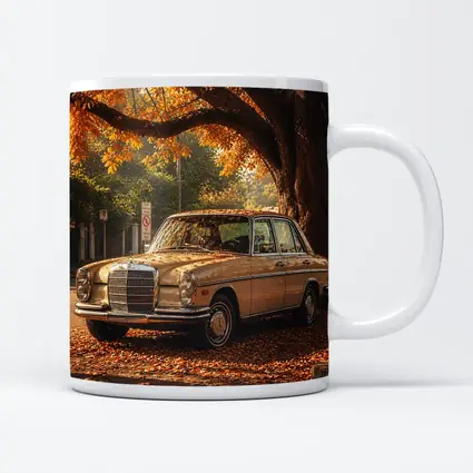 Vintage Mercedes Benz Sedan Autumn Street