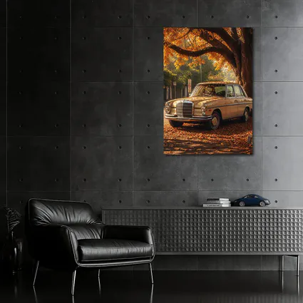 Vintage Mercedes Benz Sedan Autumn Street