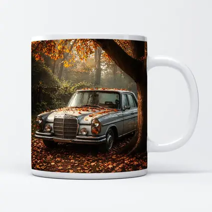 Vintage Mercedes Benz Sedan Autumn Forest
