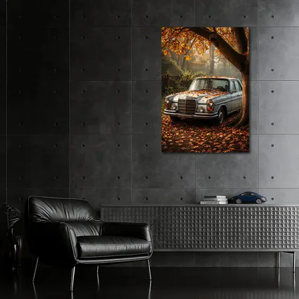 Vintage Mercedes Benz Sedan Autumn Forest