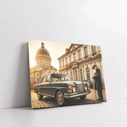 Vintage Mercedes Benz Classic European Architecture Scene