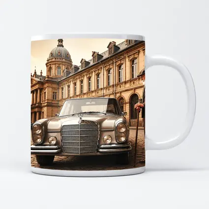 Vintage Mercedes Benz Classic Car Cobblestone Square