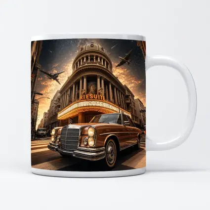 Vintage Mercedes Benz Classic Coupe City Night