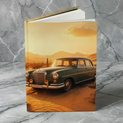 Vintage Mercedes Benz Classic Car Desert Sunset