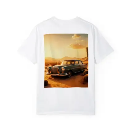 Vintage Mercedes Benz Classic Car Desert Sunset