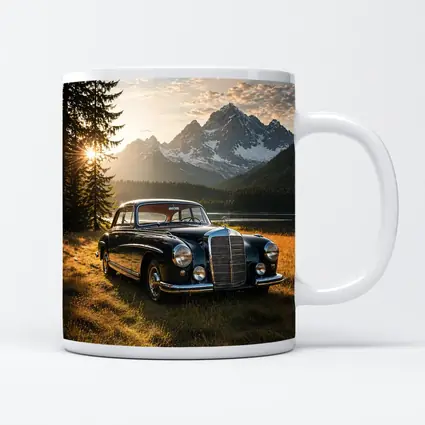 Vintage Mercedes Benz Classic Car Mountain Lake