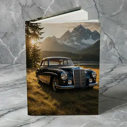 Vintage Mercedes Benz Classic Car Mountain Lake
