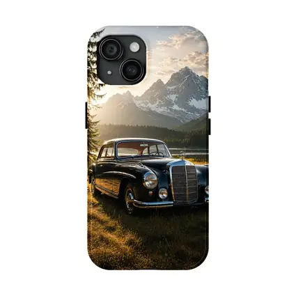Vintage Mercedes Benz Classic Car Mountain Lake