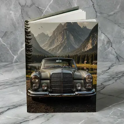 Vintage Mercedes Benz Classic Car Mountain Lake