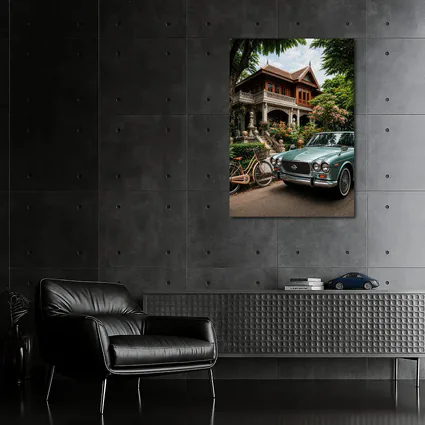 Vintage Nissan Classic Car Thai Villa