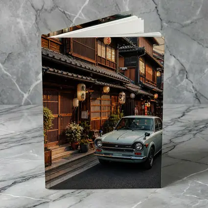 Vintage Nissan Sunny Old Tokyo Street Sunset