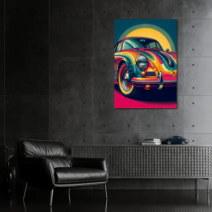 Porsche 356 Colorful Psychedelic Pop Art