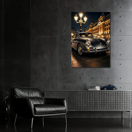 Vintage Porsche 356 Paris Night Street