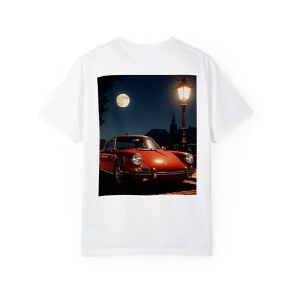 Red Porsche 911 Moonlit Canal Night