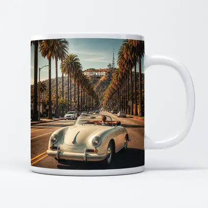 Porsche Speedster Cruising Hollywood Palm Boulevard