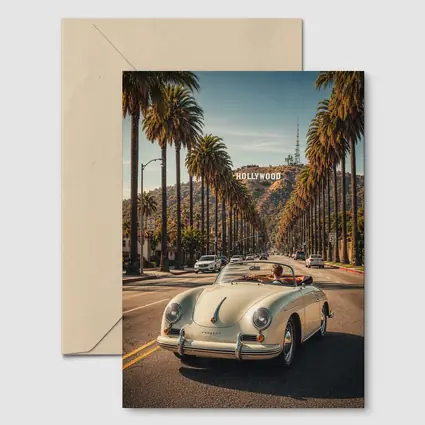 Porsche Speedster Cruising Hollywood Palm Boulevard