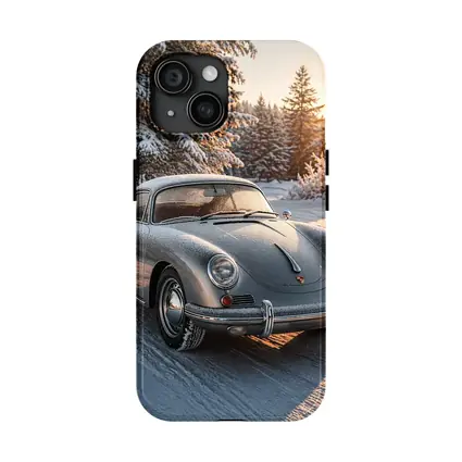 Porsche 356 Coupe Parked On Snowy Road