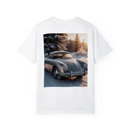 Porsche 356 Coupe Parked On Snowy Road