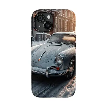 Porsche 356 Frosted On Winter City Street