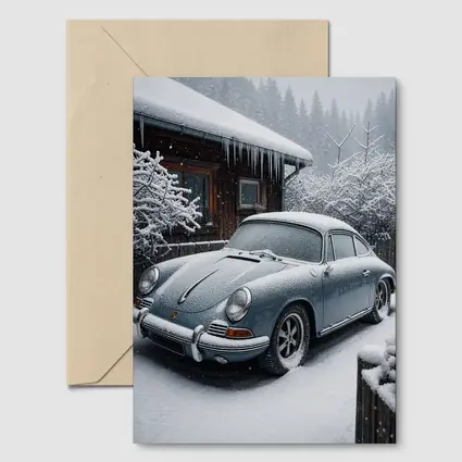 Porsche 356 Covered in Snow Winter