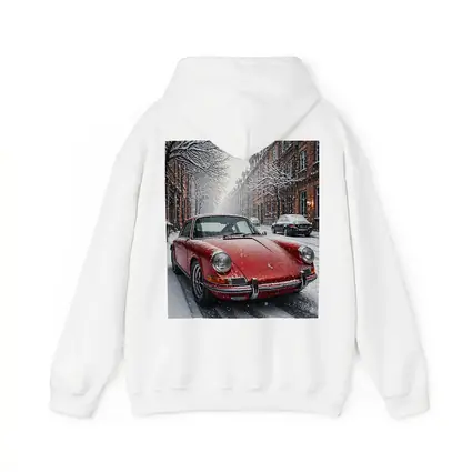 Red Porsche 911 Parked On Snowy Street
