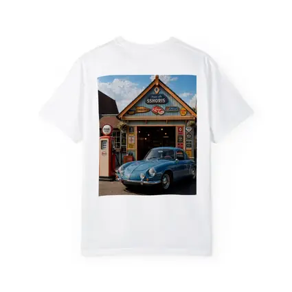 Vintage Renault Classic Car Retro Gas Station