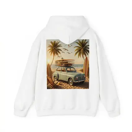 Vintage Renault Beach Scene With Surfboards