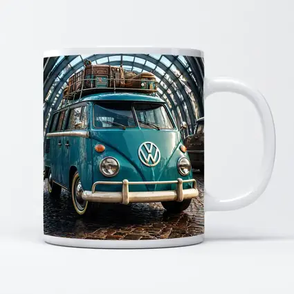 Volkswagen Beetle Bus Teal Glass Tunnel