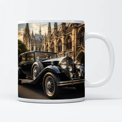 Vintage Rolls Royce Black Classic Gothic Cathedral