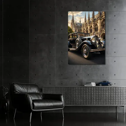 Vintage Rolls Royce Black Classic Gothic Cathedral