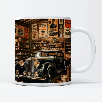 Vintage Rolls Royce Classic Garage Retro Setting