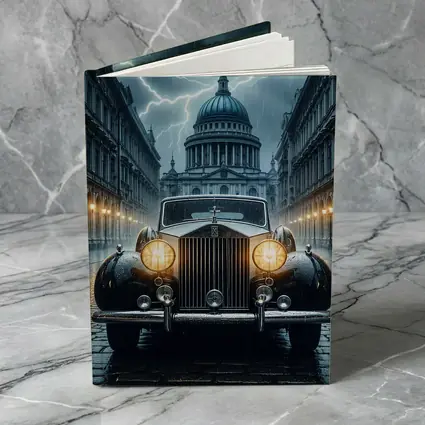 Rolls Royce Classic Car Rainy City Street