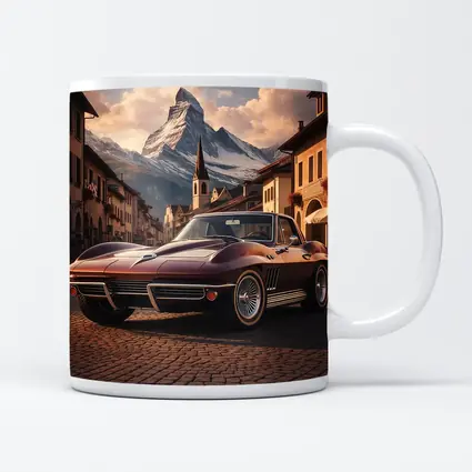 Chevrolet Corvette C2 Alpine Village Mountain Backdrop