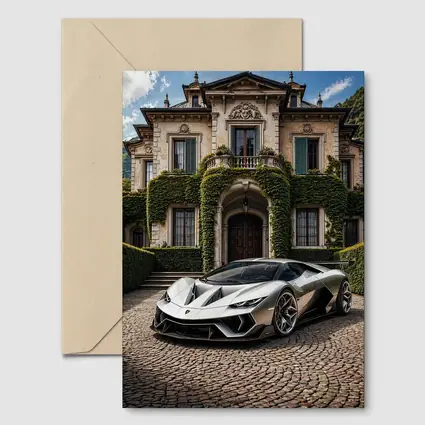 Lamborghini Sian Parked Before Grand Villa