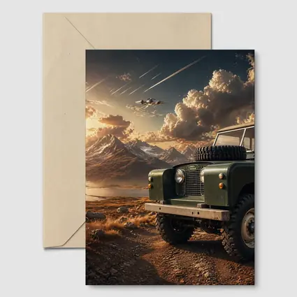 Land Rover Defender Dirt Road Mountain Sunset