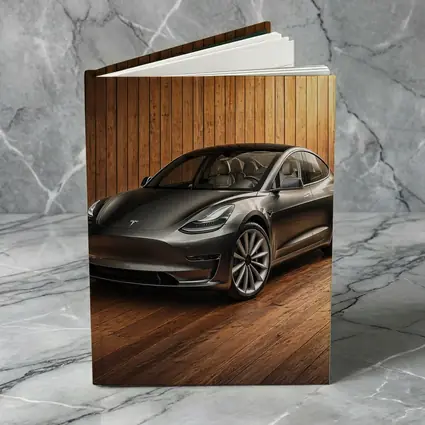 Tesla Model 3 Dark Gray Wooden Studio