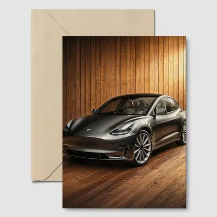 Tesla Model 3 Dark Gray Wooden Studio