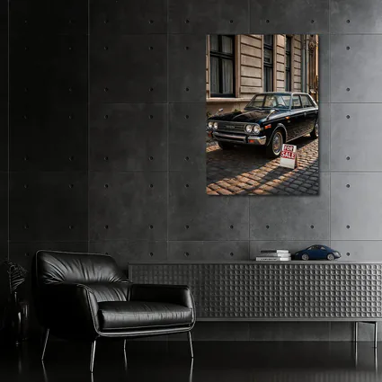 Toyota Classic Sedan Black Cobblestone Street