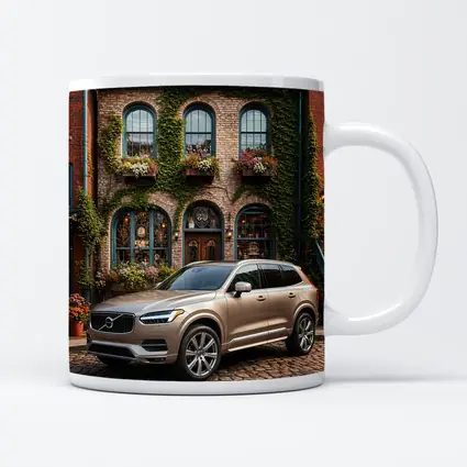 Volvo XC90 Parked Outside Ivy Covered Building