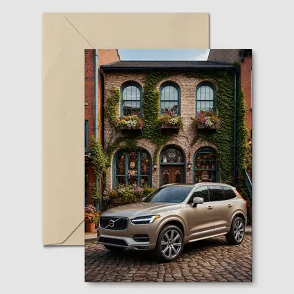 Volvo XC90 Parked Outside Ivy Covered Building
