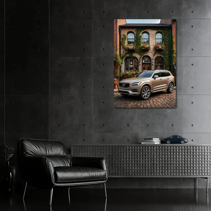 Volvo XC90 Parked Outside Ivy Covered Building