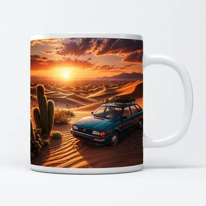 Subaru Wagon Desert Sunset Sand Dunes